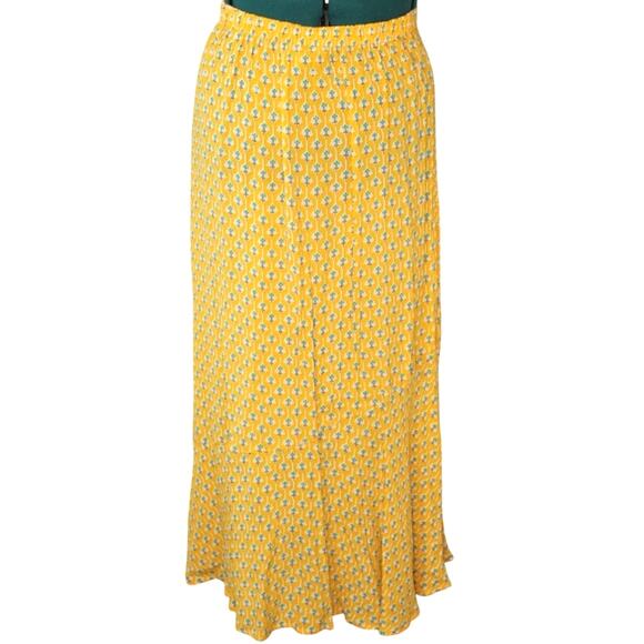 Rhode Limited Edition Yellow Floral Midi Skirt Retro Print Women’s Small - Picture 3 of 6